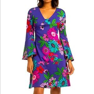 TRINA TURK TENDERNESS BELL SLEEVE DRESS 2 NWT